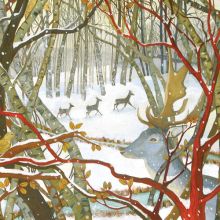 Three Deers and a Stag - Melissa Launay Fine Art Greetings Cards 