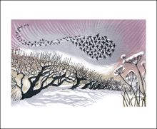 Midwinter Starlings Linocut print by Niki Bowers 