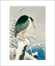 Heron in the Snow by Ohara Koson