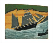Sailing Ship against a Sandy Beach n.d. by Alfred Wallis (1855 - 1942)