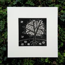 Algan Arts - Gail Kelly Wild Cherry Tree Linen Print 